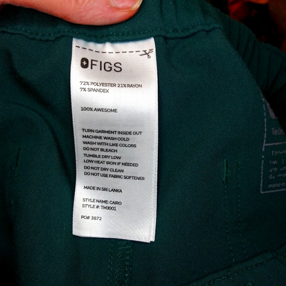 Figs Cairo Women's Evergreen Elastic Waist With Button/Zipper Skinny Scrub Pants - Picture 11 of 13